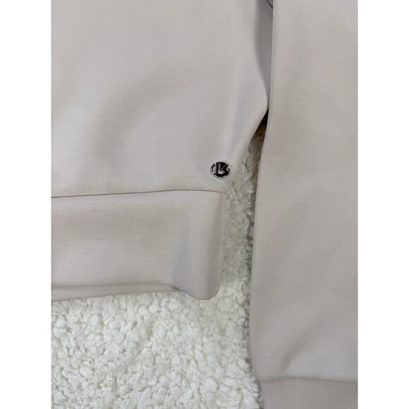 Buffbunny Recycled Crew Pullover Sweatshirt Size Large Cream Gym Pump Cover - Picture 3 of 6